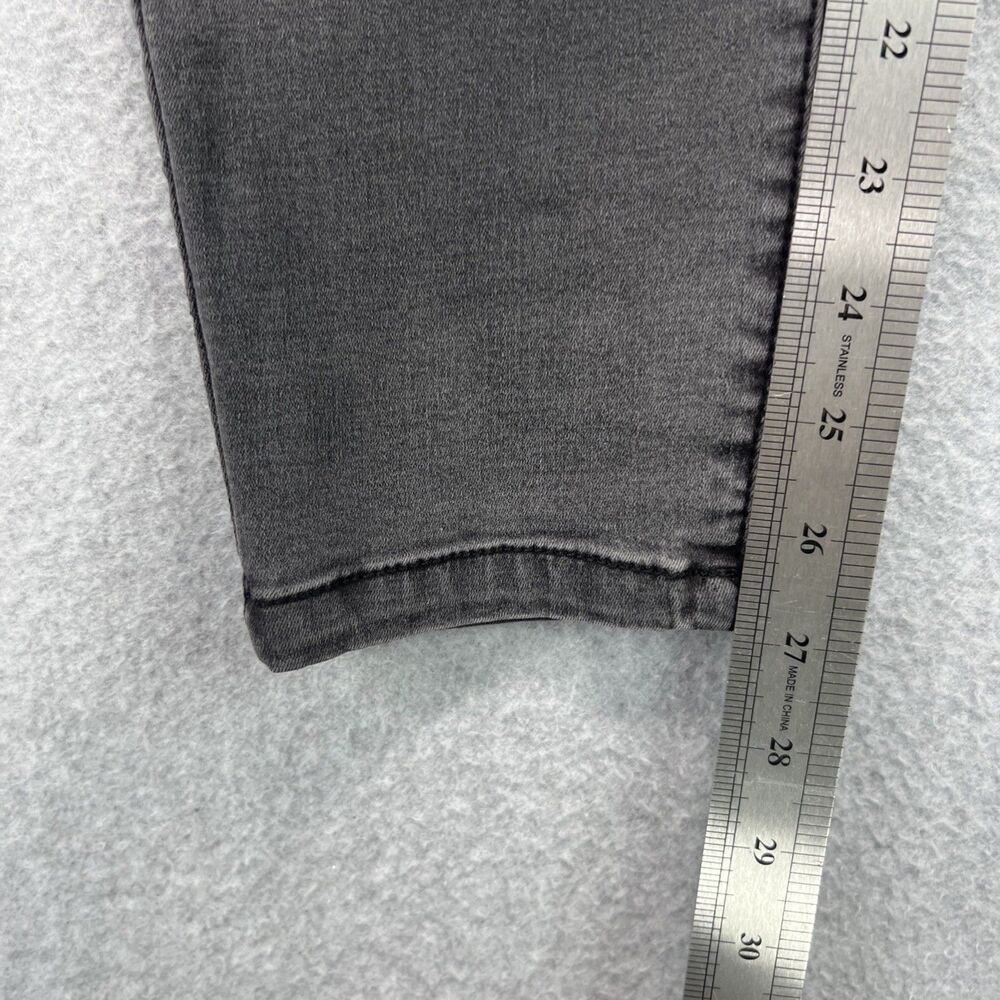 Democracy Ab Solution Skinny Jeans 10 Gray Floral Embroidered Mid Rise Stretch - Picture 8 of 16